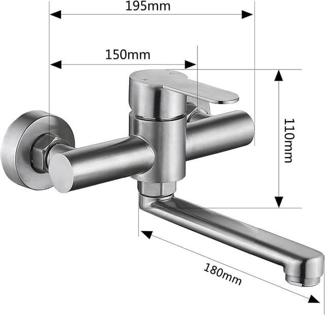 Detalle 1 de Rubinetto cucina a muro HomeLava 18 cm