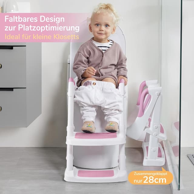 Detalle 2 de DEANIC Toilettensitz Kinder mit Leiter Rosa