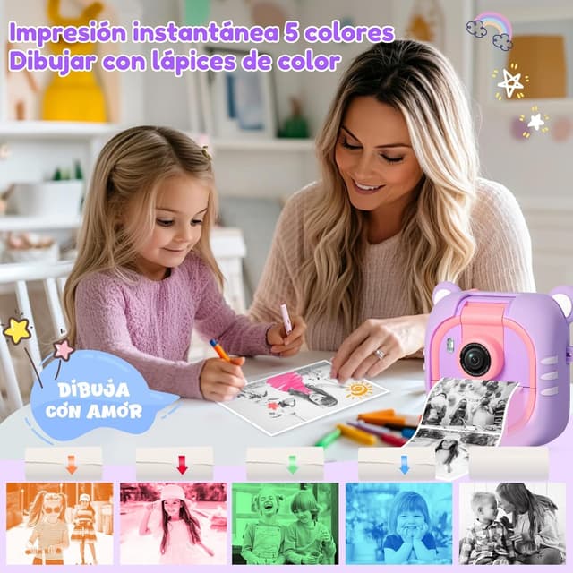 Detalle 1 de ARNSSIEN Cámara Infantil Instantánea 📸 2.4" con 32GB