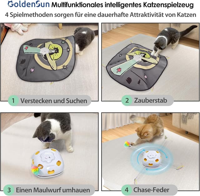 Detalle 2 de GoldenSun Katzenspielzeug 4-in-1 Aufladbares