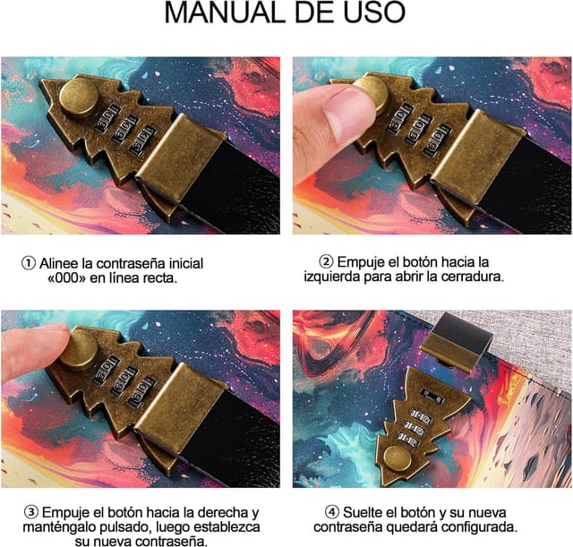 Thumbnail 2 de Cuaderno A5 con candado HwxBen 244 hojas