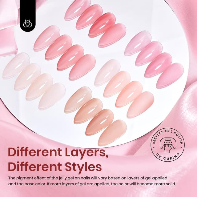 Detalle 2 de Beetles Jelly Gel 6 Colors Nail Set ๐