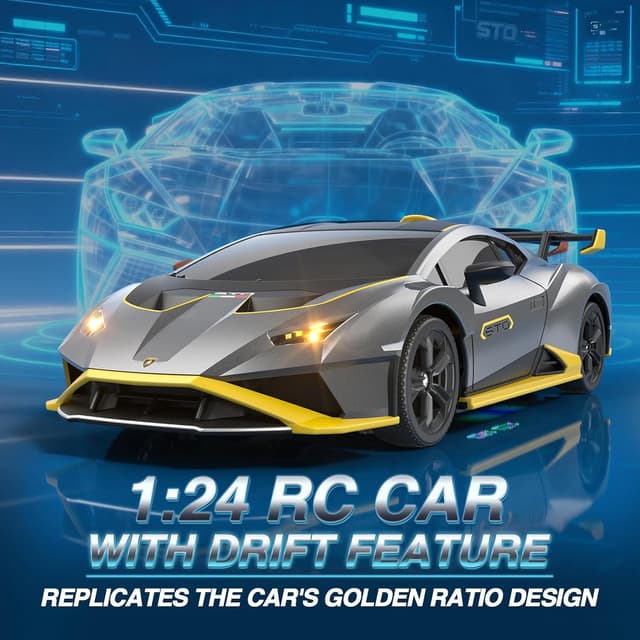 Detalle 2 de Lamborghini RC Drift Car 1:24 4WD Mini 4WD remote drift car with LEDs