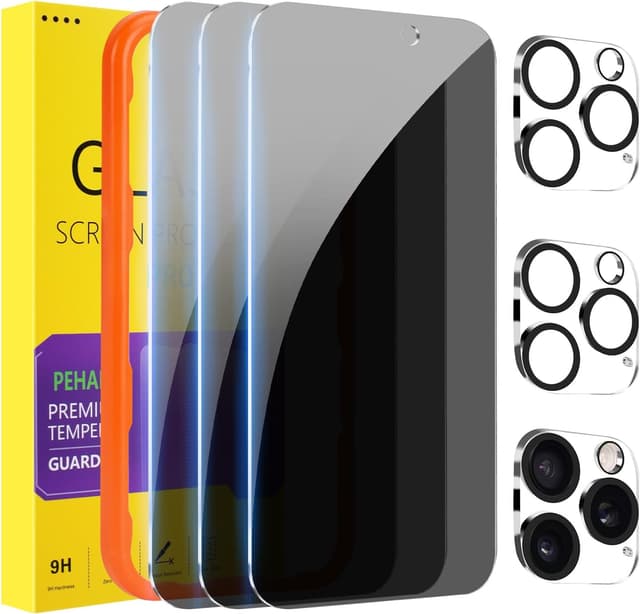 Detalle de PEHAEL 3+3Pack Privacy Screen for iPhone 16 Pro Max