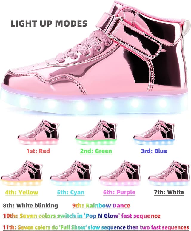 Detalle de APTESOL Kinder LED High-Top Schuhe mit Blinklichtern, USB-Aufladung (für Jungen & Mädchen)