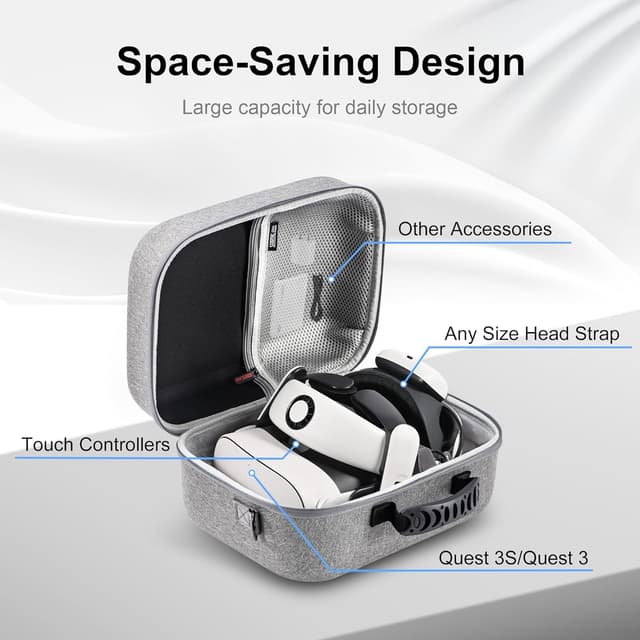 Thumbnail 2 de Große Tasche für Meta Quest 3/Quest 3S, Reisen Tragetasche Kompatibel mit BOBOVR S3 Pro/Kiwi Design Akku Elite Strap und Anderem Zubehör, Reisen und Aufbewahrung Hart Tasche für Oculus Quest 3S
Große Tasche für Meta Quest 3/Quest 3S, Reisen…