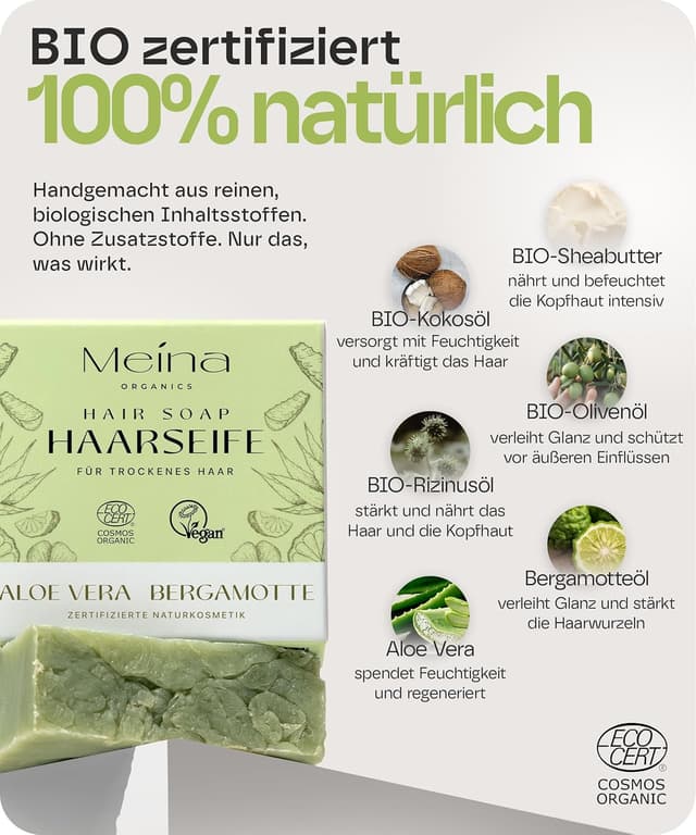 Detalle 2 de Bio Haarseife für trockenes Haar, 80 g