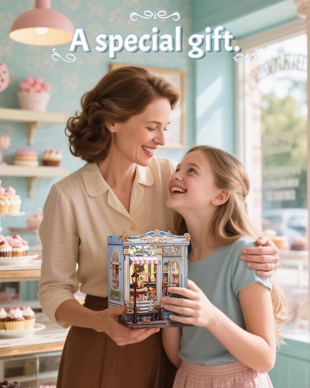 Detalle 2 de CUTEBEE Book Nook Kit (Sweet Marie) DIY Miniature French Bakery Dollhouse for Adults