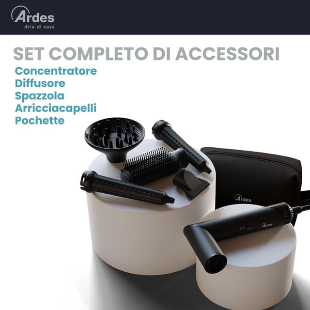 Detalle de Ardes ESTYLIA asciugacapelli e modellatore 5 in 1 con motore digitale 110.000 rpm e tecnologia Coanda