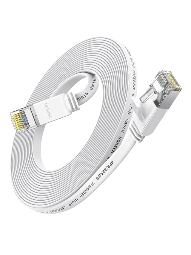 Detalle de UGREEN Cavo Ethernet LAN RJ45 piatto Cat 6 Gigabit 1000Mbps – per Xbox, PS5, Switch, router e PC (30 m)