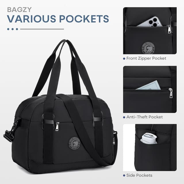 Detalle 2 de BAGZY 25L Ryanair cabin bag (40 x 30 x 20 cm) under-seat foldable travel duffel in pink