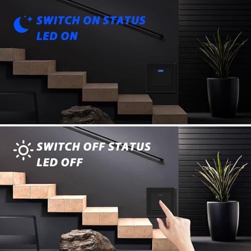 Thumbnail 2 de BSEED Interrupteur mural 10 A avec voyant LED