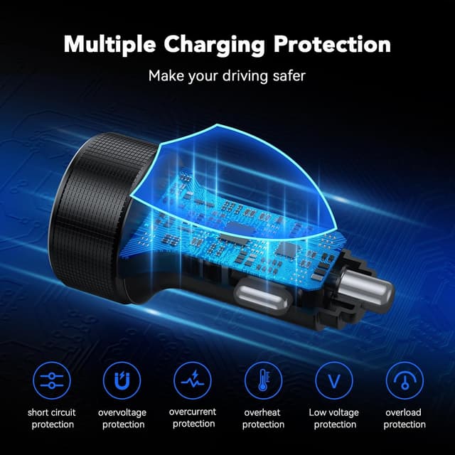Detalle 2 de USB C Car Charger Adapter 78W, 4‑port