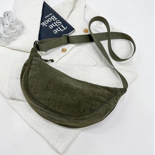 Detalle de Aucuu bolso bandolera para mujer media luna impermeable en verde