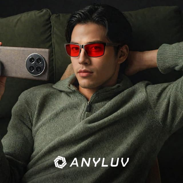 Detalle 2 de ANYLUV Blue Light Blocking Glasses for Men (Lightweight Anti-Eyestain, Gaming/Computer Use)