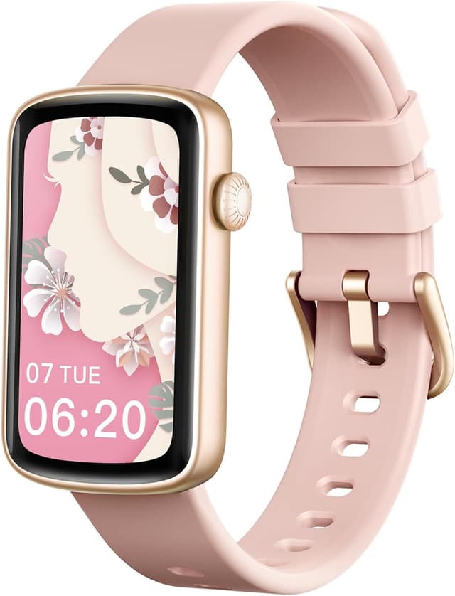 Detalle de SHANG WING Smartwatch Donna con cardiofrequenzimetro, SpO2 e notifiche WhatsApp/Chiamate – Rosa