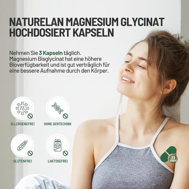 Thumbnail 4 de Magnesium Bisglycinat 300 mg Tagesdosis — 180 vegane Kapseln 💊