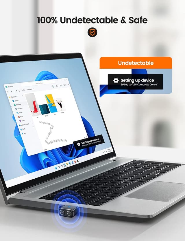 Detalle de Meatanty Metal Mouse Jiggler (UK Design) – undetectable USB cursor mover with 3 smart modes