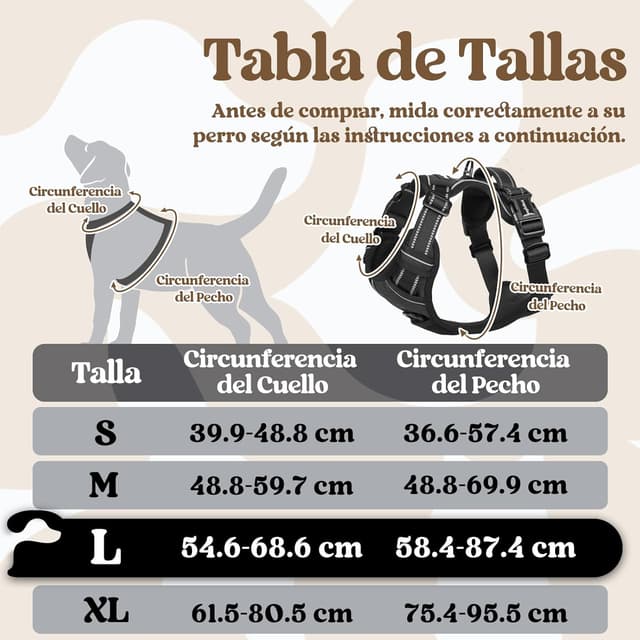 Detalle 2 de rabbitgoo Arnés Perro Mediano 3 Hebillas L