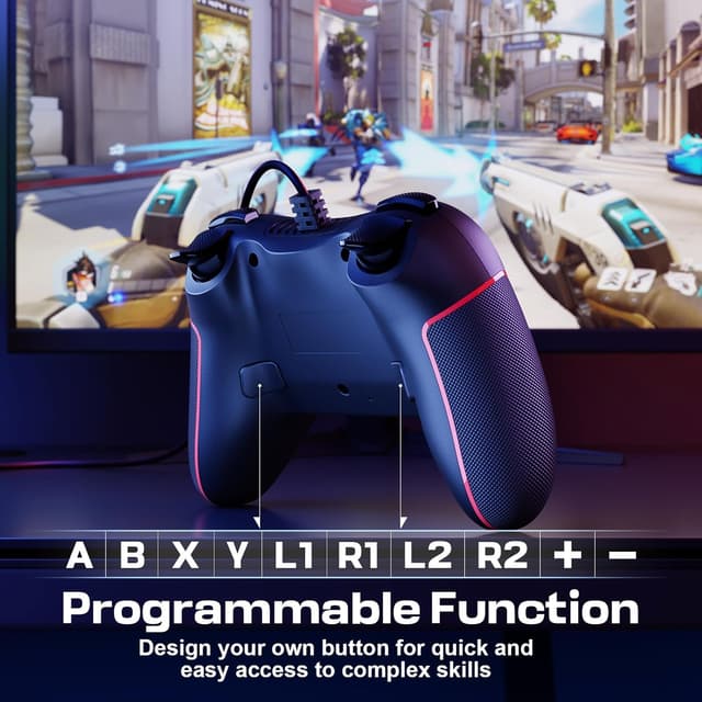 Detalle de PC wired controller for gaming, 79-inch cord