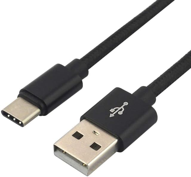 Detalle de everActive USB-C/USB-C Nylonkabel CBB-1CB (100 cm) mit schnellem Laden bis zu 3 A, schwarz