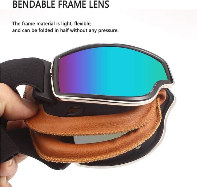 Detalle 2 de Ashilun Retro Pilot goggles for riding