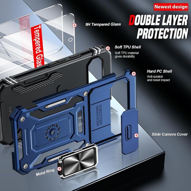 Detalle de LeYi Google Pixel 9a case with ring stand