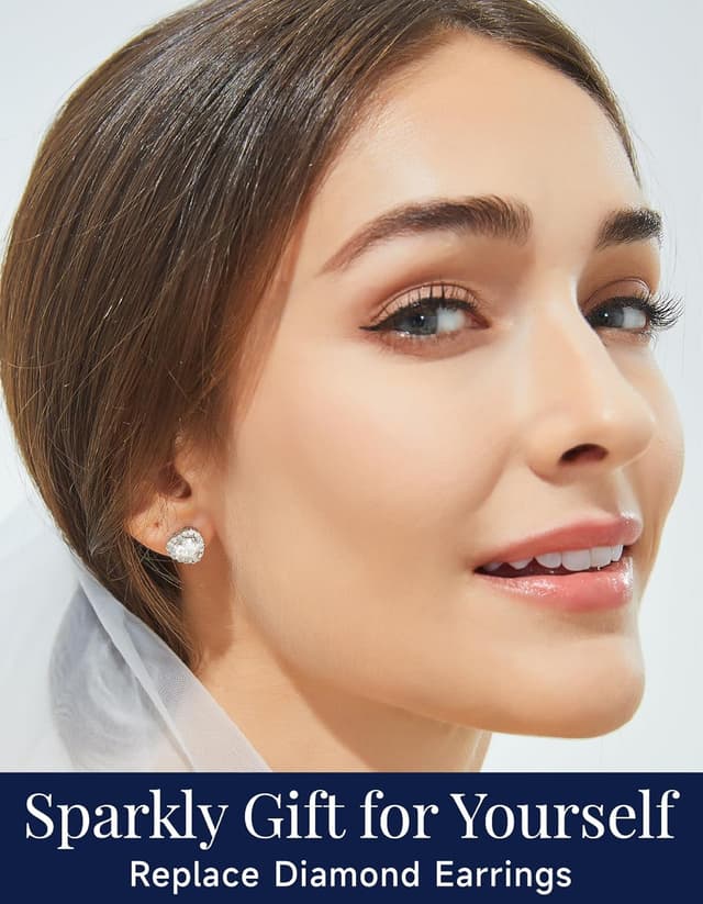 Detalle 2 de MomentWish Moissanite Ohrringe aus 925 Silber mit Herzschliff – Damen Ohrstecker