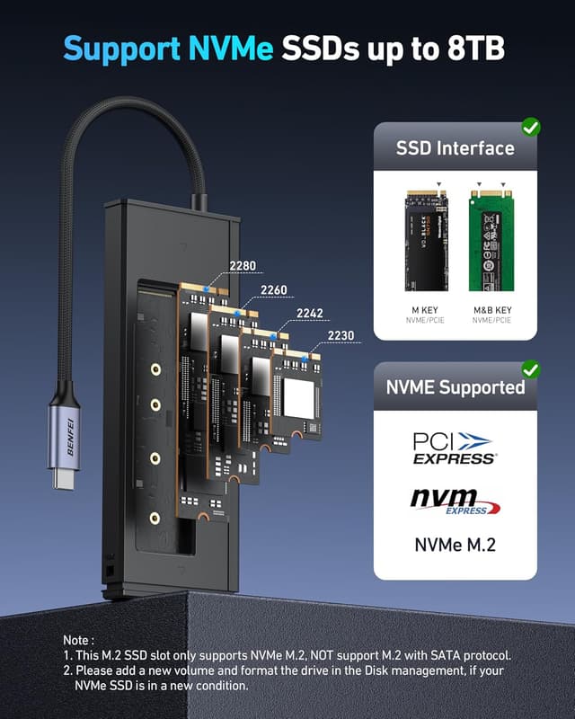 Detalle 1 de BENFEI Hub USB C 6 in 1 100 W