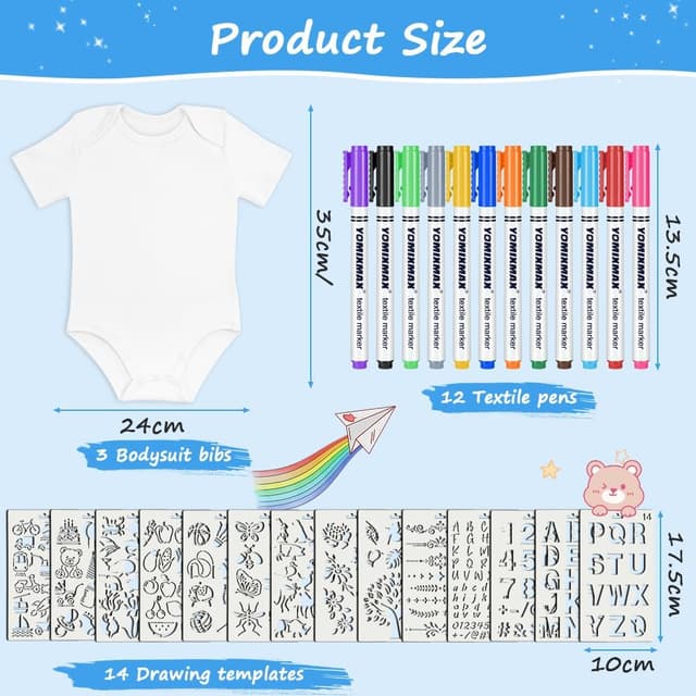 Thumbnail 2 de Vicloon Bavoirs Bébé à peindre 3 pcs 🎨