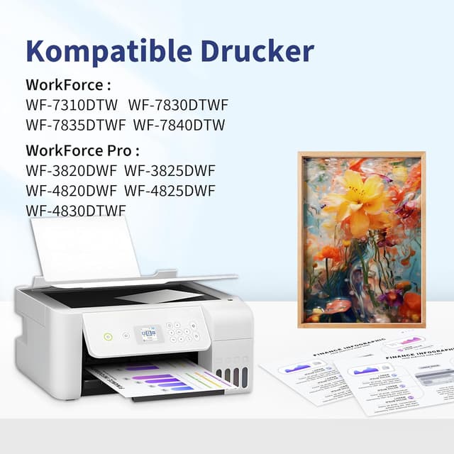 Detalle de Zoyood kompatible Druckerpatronen für Epson 405/405XL im 10er-Pack (für ausgewählte WorkForce Pro Modelle)