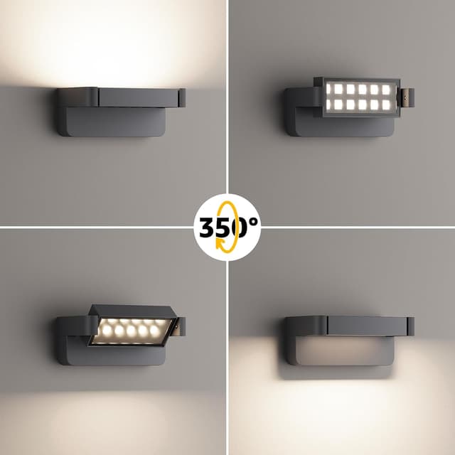 Detalle 2 de Aipsun 24W applique da esterno orientabile 1500 lm, 4500K