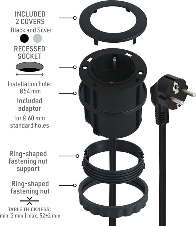 Thumbnail 1 de Electraline 62564 Regleta Base Escritorio
