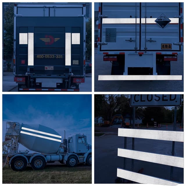 Detalle de XFXIA Nastro riflettente adesivo bianco 10 cm × 10 m per auto, moto, bici e attività notturna