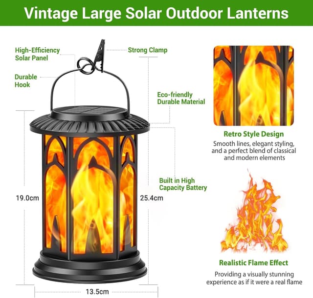 Detalle de GEARLITE solar lanterns for garden 2 pack