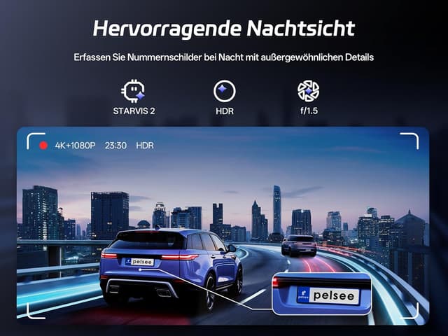 Detalle de Pelsee S12 Pro Spiegel-Dashcam