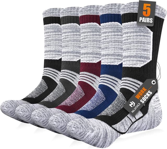 Detalle de Niofind men’s hiking boot socks, 5 pairs