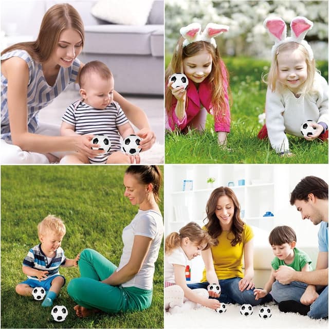 Thumbnail 6 de Ainiv 12 Stück Schaumstoffbälle Stressbälle Fußballstil