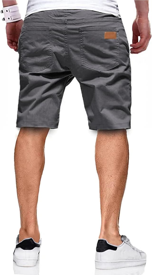 Detalle 2 de JMIERR Men’s Cotton Drawstring Shorts (Cotton–Elastane Twill) for Summer, Beach & Golf