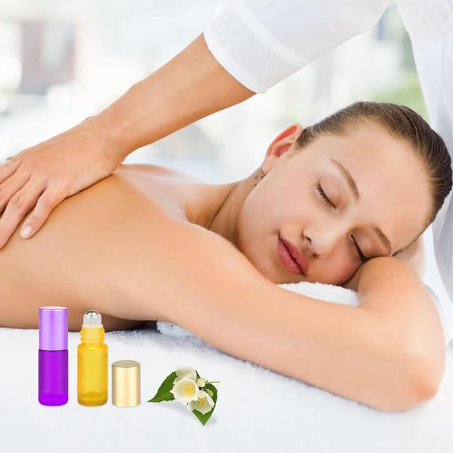 Detalle de Moosono Roll-on Flaschen Set (leer) 5 ml, 10 Stück Glas mit Edelstahl-Roller, Öffner, Tropfer & Aufklebern