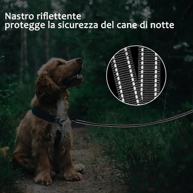 Detalle de COMSLE guinzaglio lungo per addestramento: lunghina in nylon con gancio robusto e impugnatura imbottita (3/5/10/15/20 m)