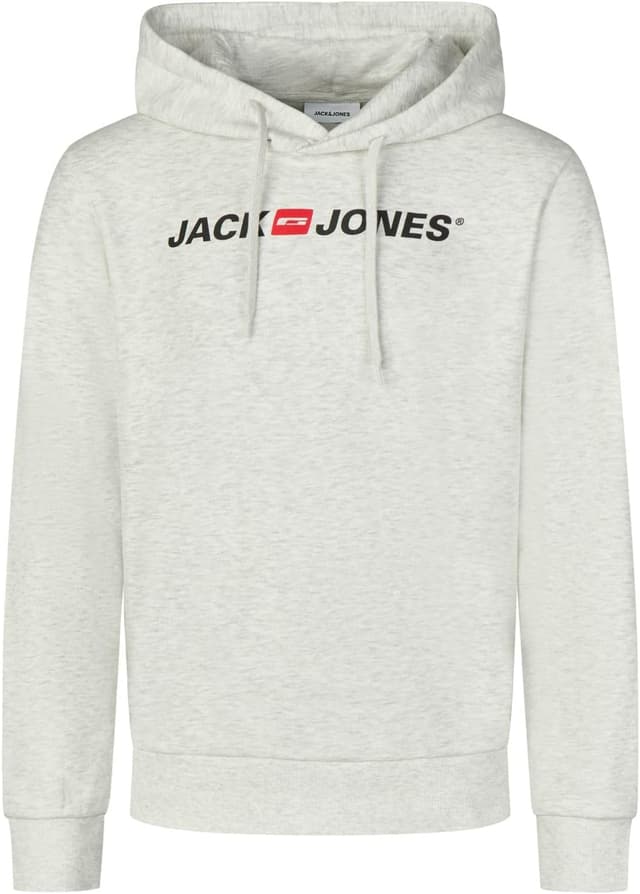 Detalle de Jack & Jones Herren-Hoodie mit Druck JJMORTY im Regular Fit (Kapuzenpullover) – Grün/Gelb/Grau/Rot