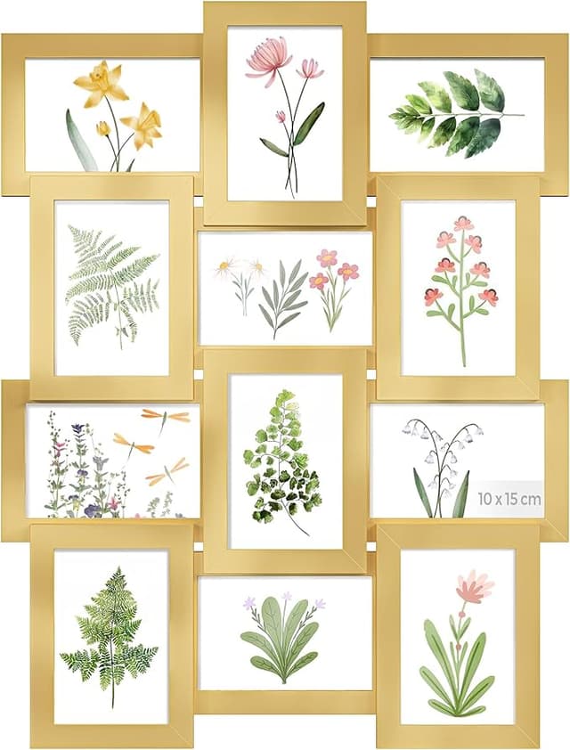 Imagen de SONGMICS Collage de Marcos para Fotos, Pared, Dorado ✨ en OfertitasTOP