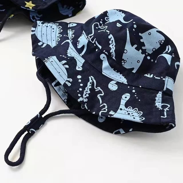 Detalle de Malaxlx Kids Bucket Sun Hat with Wide Brim, Adjustable Chin Strap and UPF 50+ (Cute Print)