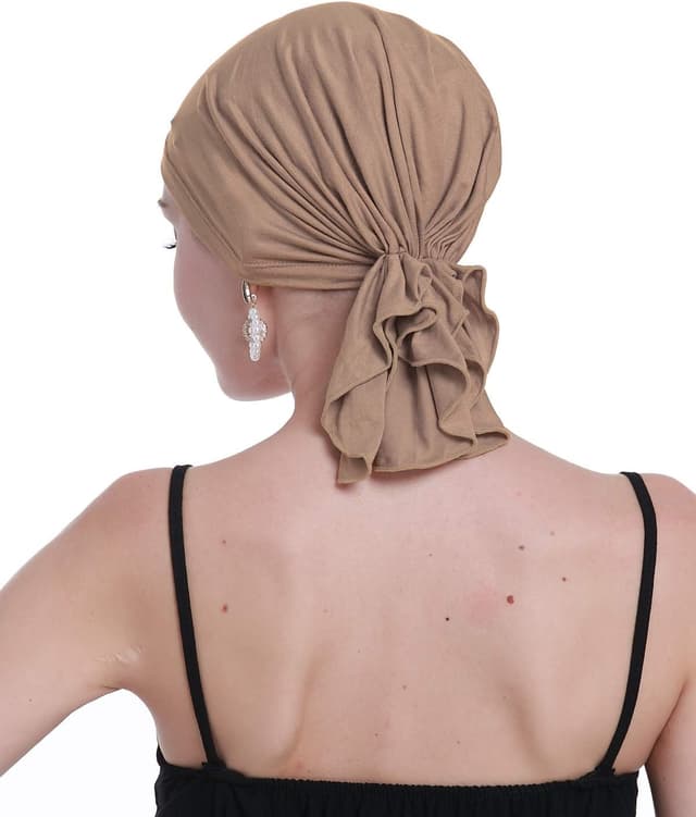 Detalle de Bamboo Chemo Headscarf for Women – Slip-on hair loss headwear with sealed hygiene packaging