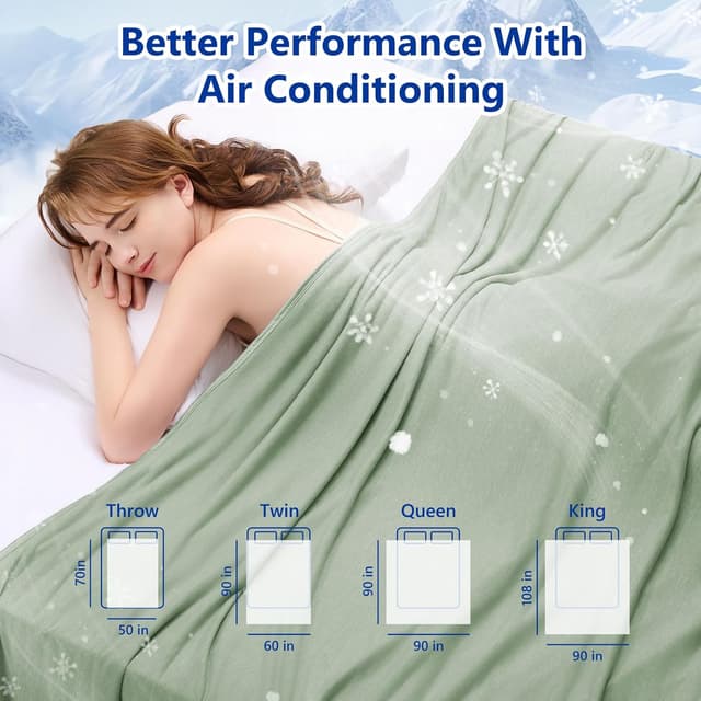 Detalle 2 de Topcee Cooling Blanket (90"x108") King Size for Night Sweats