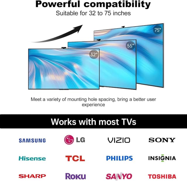 Detalle 2 de Aetubree Rolling TV Stand on Wheels for 32–75 inch TVs (up to 150lbs, VESA up to 600×400)