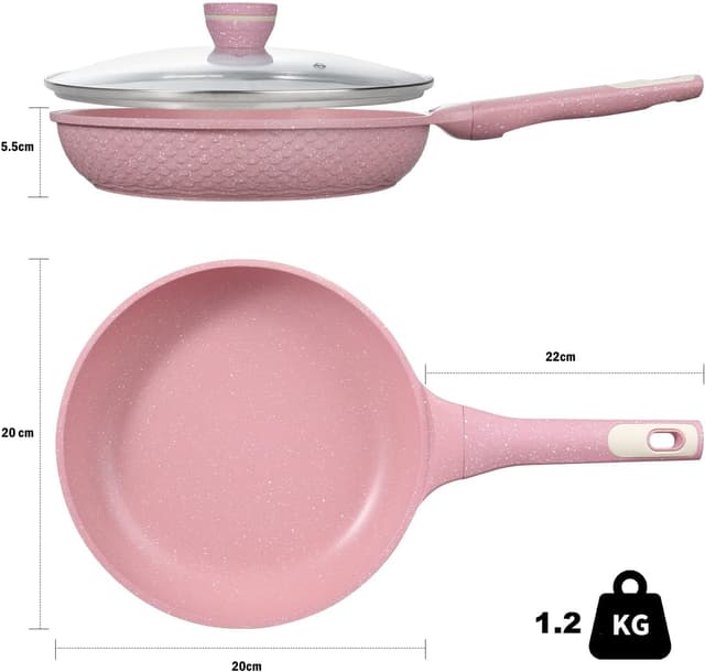 Detalle 2 de DYGG Sartén Antiadherente 20 cm con Tapa de Cristal