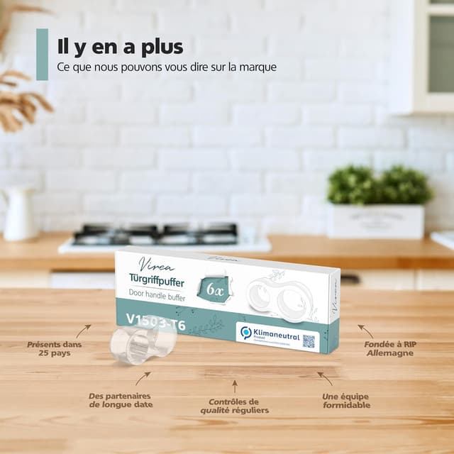 Thumbnail 6 de virea lot de 6 butées de poignée de porte transparentes pour protéger murs et meubles