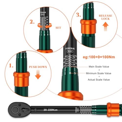 Detalle 2 de NADOKHI llave dinamométrica 1/2 20-220 Nm